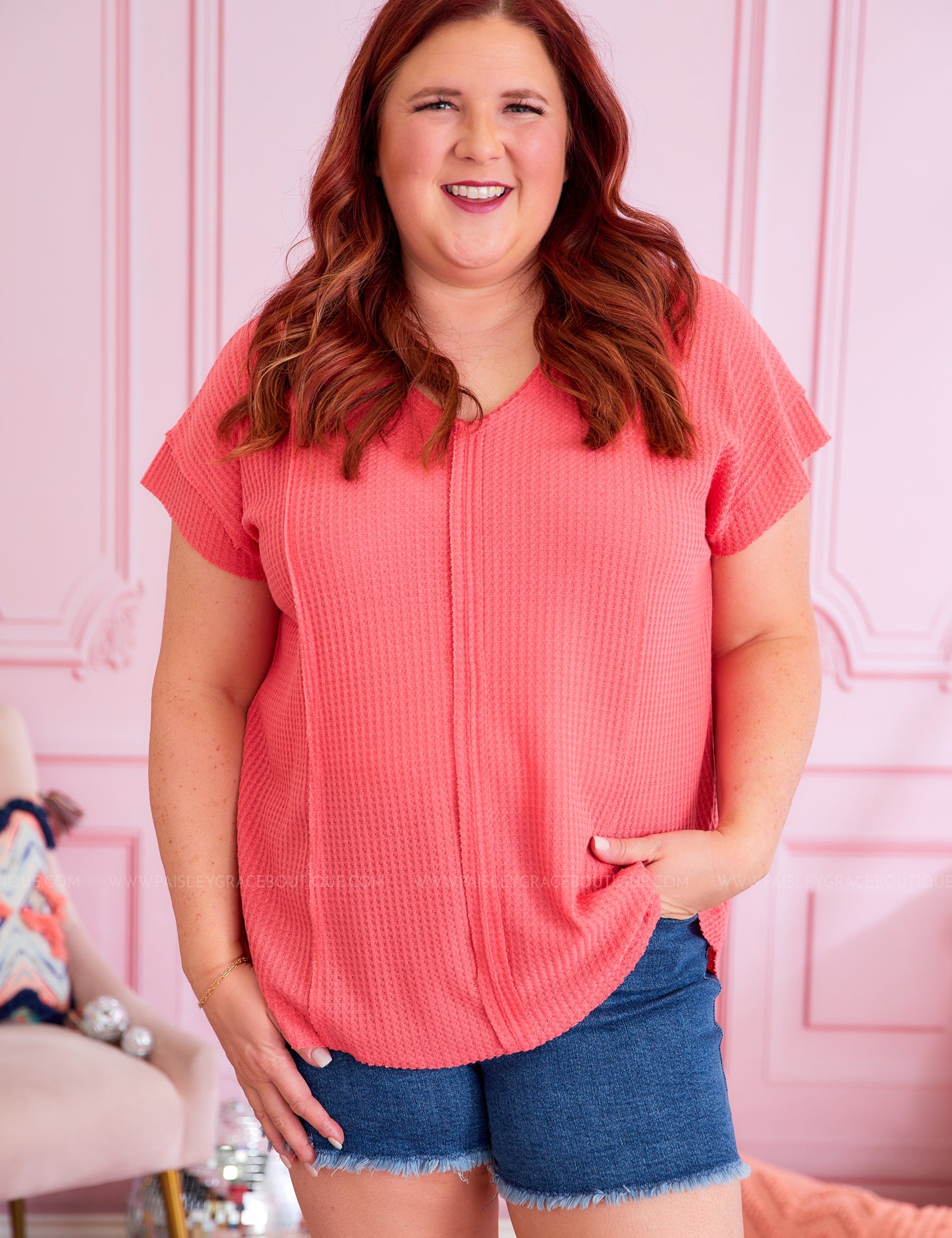 Look So Lovely Top - Coral - LAST ONES FINAL SALE