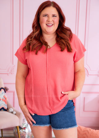 Look So Lovely Top - Coral - FINAL SALE