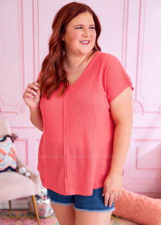 Look So Lovely Top - Coral - FINAL SALE