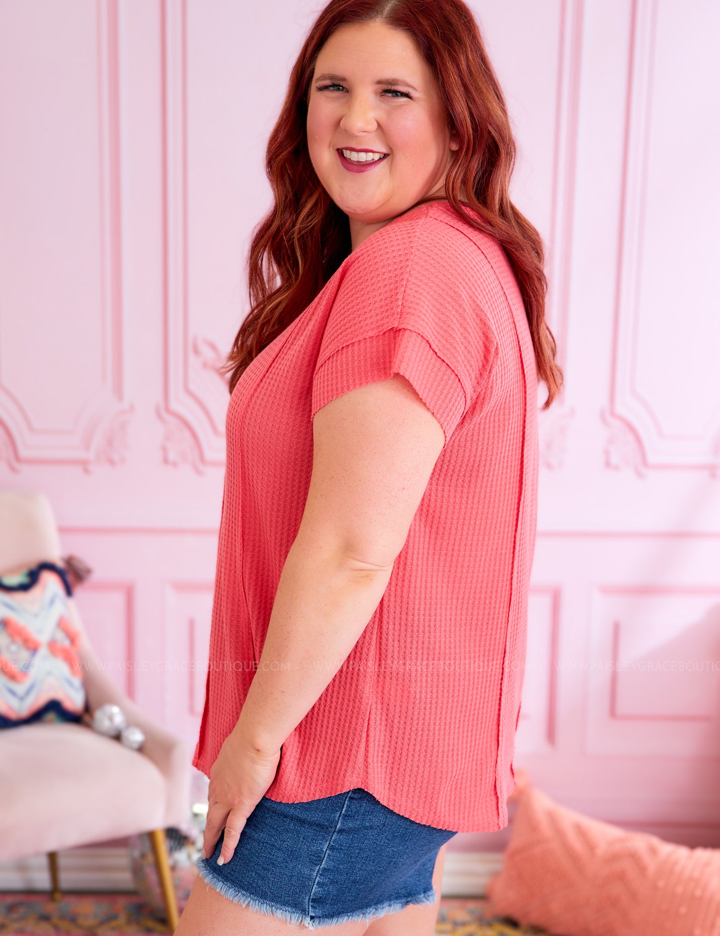 Look So Lovely Top - Coral - LAST ONES FINAL SALE