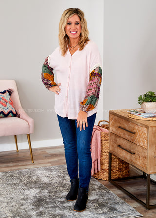 Boho State of Mind Top- BLUSH  - FINAL SALE