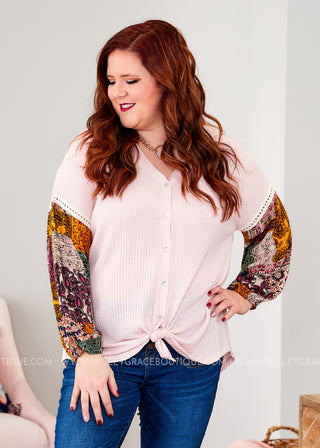 Boho State of Mind Top- BLUSH  - FINAL SALE