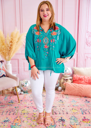 A Heart to Heart Top - Turquoise - FINAL SALE