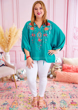 Load image into Gallery viewer, A Heart to Heart Top - Turquoise - FINAL SALE
