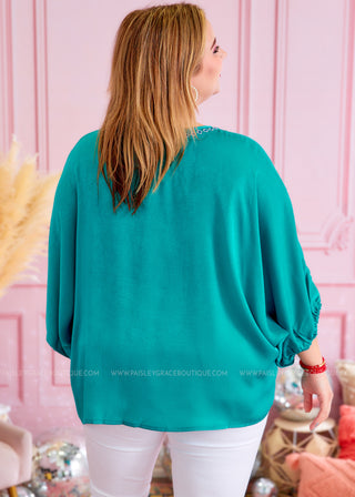 A Heart to Heart Top - Turquoise - FINAL SALE