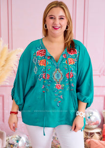 A Heart to Heart Top - Turquoise - FINAL SALE