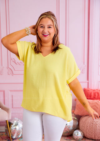 Just Like Spring Top - Yellow - FINAL SALE