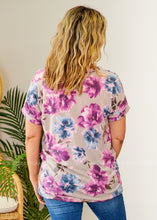 Load image into Gallery viewer, Basic Needs Tee- PURPLE FLORAL - LAST ONES FINAL SALE
