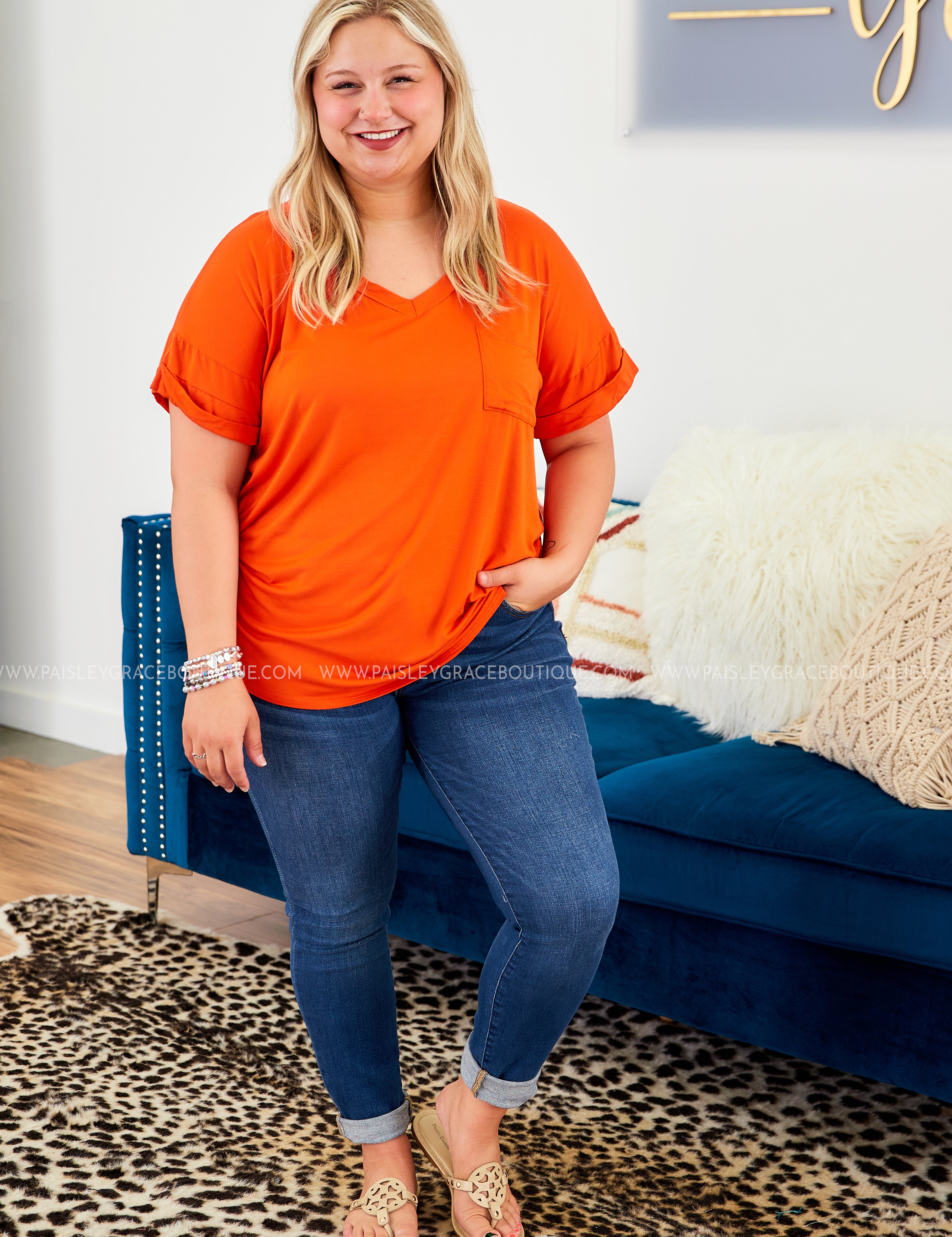 Basic Needs Tee - DEEP ORANGE - LAST ONES FINAL SALE