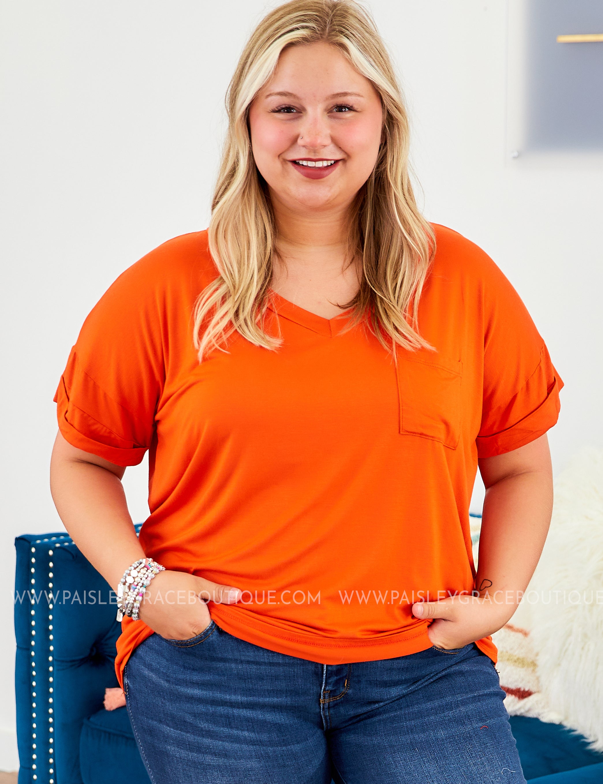 Basic Needs Tee - DEEP ORANGE - LAST ONES FINAL SALE