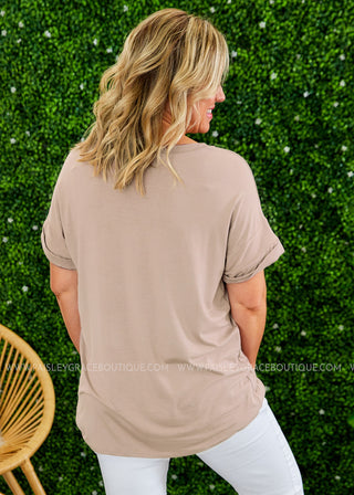 Basic Needs Tee - LIGHT TAUPE - LAST ONES FINAL SALE