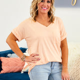 Basic Needs Tee - LT. CORAL - LAST ONES FINAL SALE