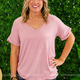 Basic Needs Tee - MAUVE - LAST ONES FINAL SALE