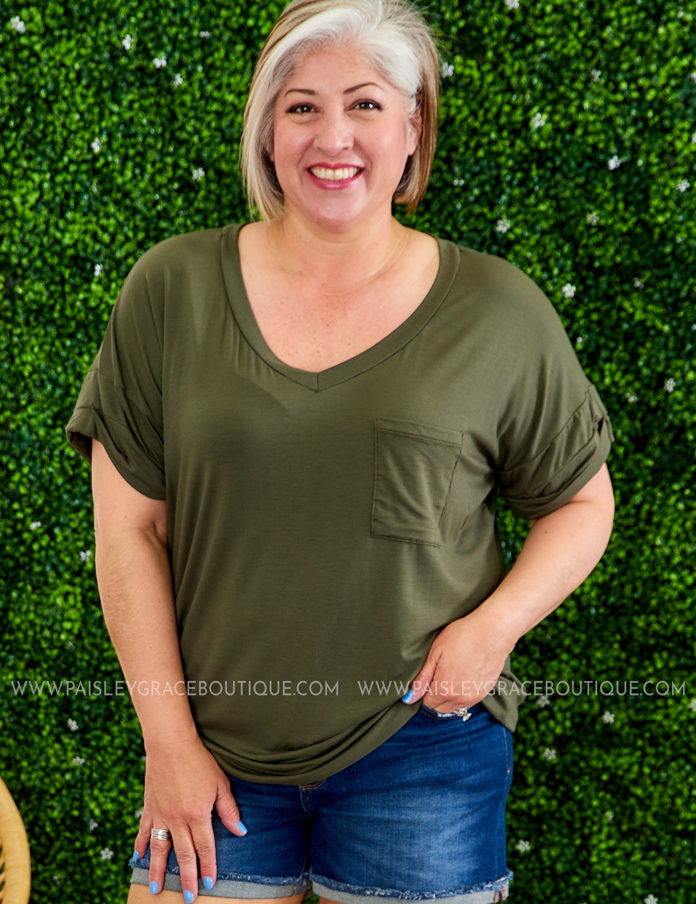 Basic Needs Tee - DARK OLIVE - LAST ONES FINAL SALE
