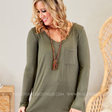 Basic Long Sleeve- OLIVE - LAST ONES FINAL SALE