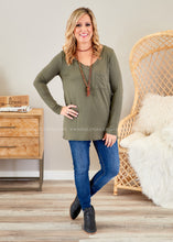 Load image into Gallery viewer, Basic Long Sleeve- OLIVE - LAST ONES FINAL SALE CLEARANCE
