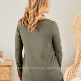 Basic Long Sleeve- OLIVE - LAST ONES FINAL SALE