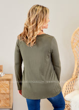 Load image into Gallery viewer, Basic Long Sleeve- OLIVE - LAST ONES FINAL SALE CLEARANCE
