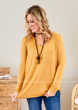 Load image into Gallery viewer, Basic Long Sleeve- MUSTARD  - FINAL SALE
