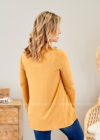 Basic Long Sleeve- MUSTARD  - FINAL SALE