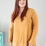 Basic Long Sleeve- MUSTARD* LAST ONES FINAL SALE *