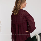 Dollop of Beauty Top- BURGUNDY - LAST ONES FINAL SALE