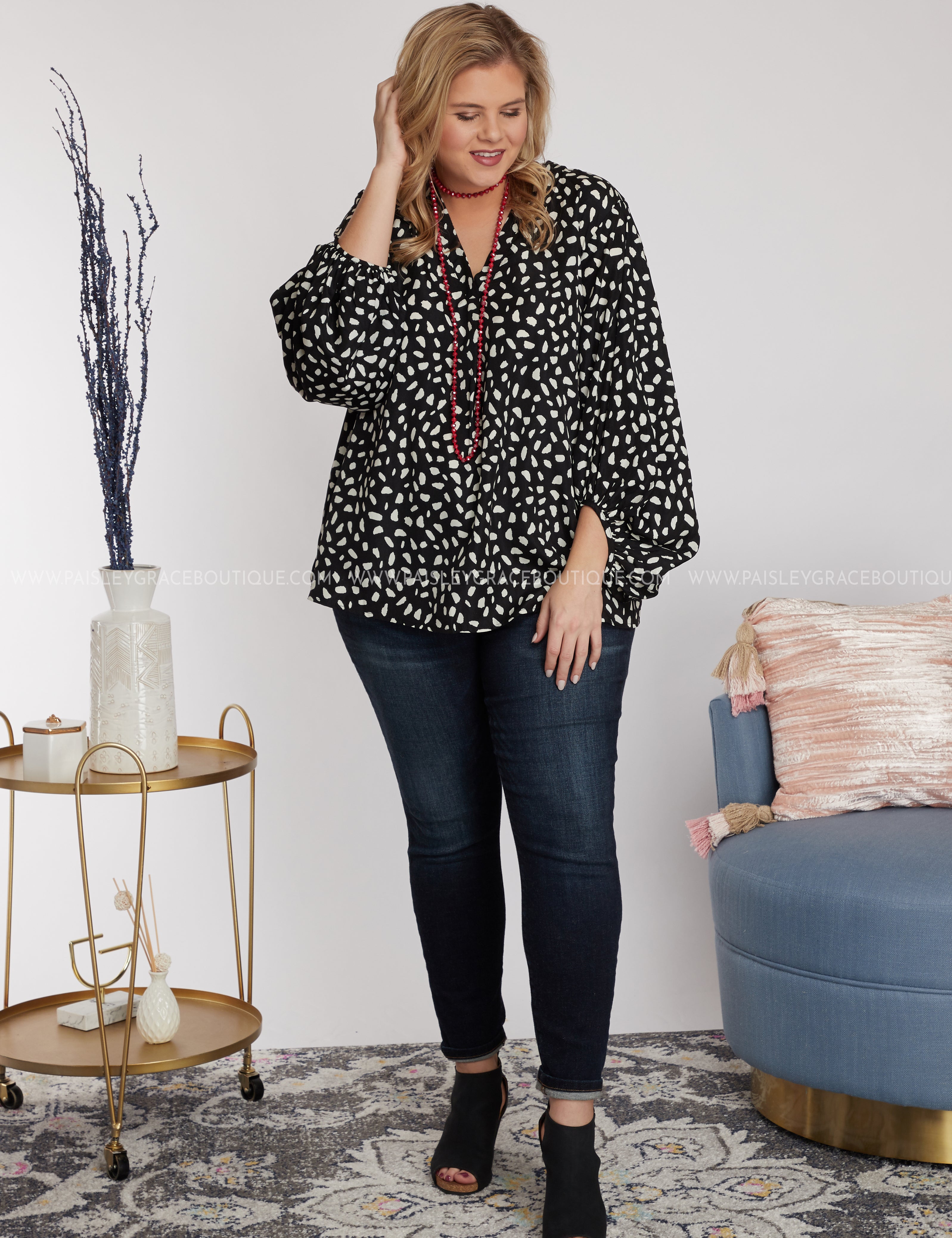 Free Fall Top-BLACK* LAST ONES FINAL SALE *