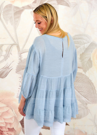 Tiers of Joy Top - Baby Blue - LAST ONE FINAL SALE