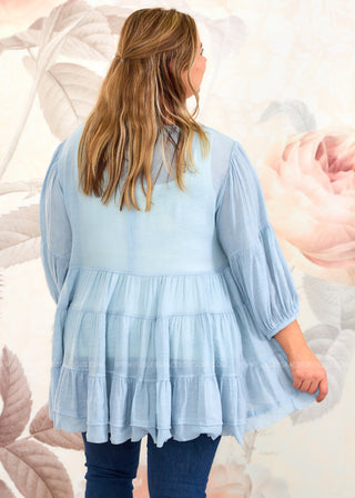 Tiers of Joy Top - Baby Blue - LAST ONE FINAL SALE