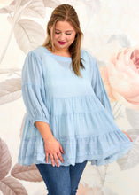Load image into Gallery viewer, Tiers of Joy Top - Baby Blue - FINAL SALE CLEARANCE
