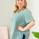 Natural Ambition Top - Sage* LAST ONES FINAL SALE *