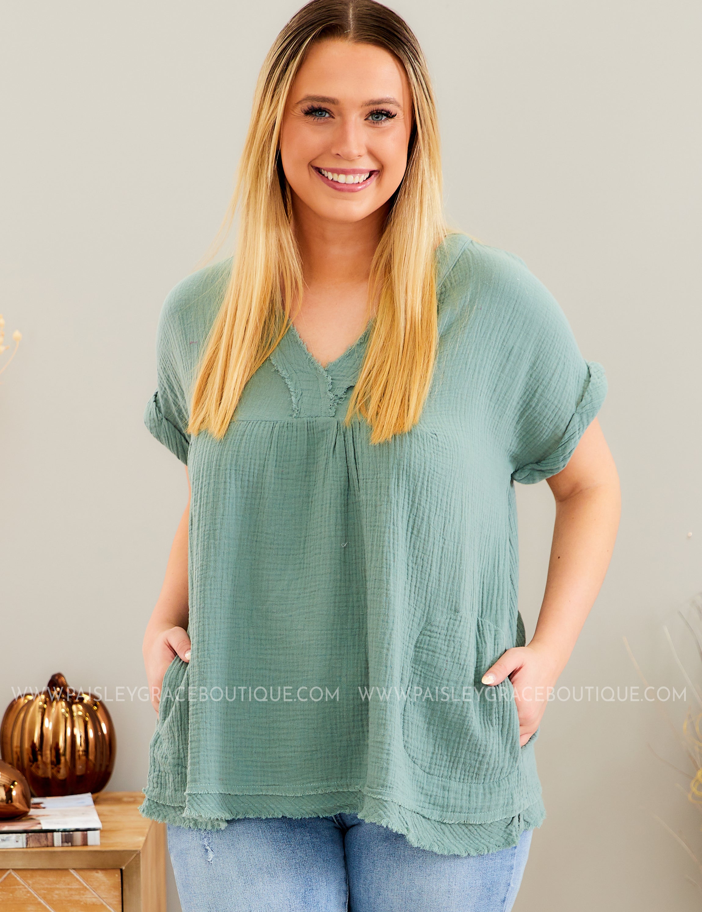 Carter Top - SAGE - LAST ONES FINAL SALE
