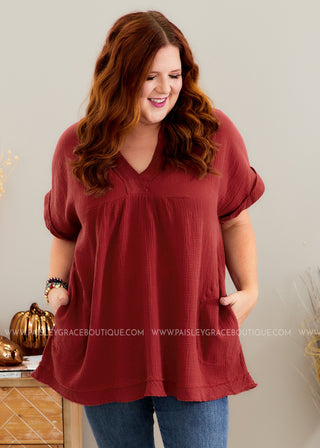 Carter Top - Marsala - LAST ONE FINAL SALE