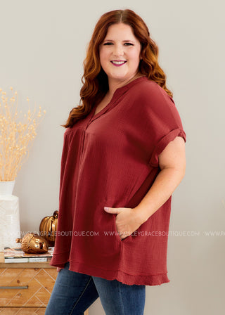 Carter Top - Marsala - LAST ONE FINAL SALE