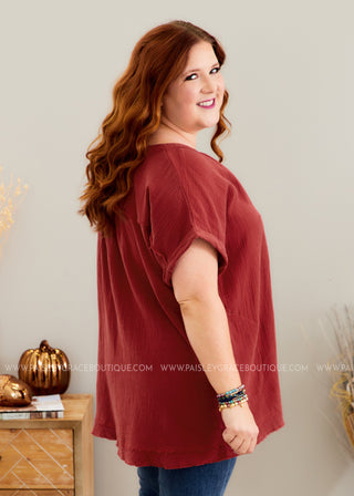 Carter Top - Marsala - LAST ONE FINAL SALE