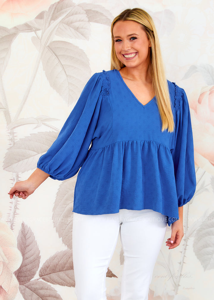 Tricia Top - Blue - FINAL SALE