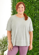 Load image into Gallery viewer, Heathered Grey Short Sleeve Solid Knit Top - FINAL SALE
