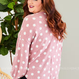 Beckette Polka Dot Top- MAUVE - LAST ONES FINAL SALE