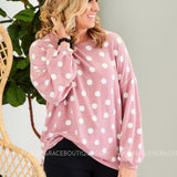 Beckette Polka Dot Top- MAUVE - LAST ONES FINAL SALE