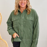 Taylor Shacket - Olive* LAST ONES FINAL SALE *