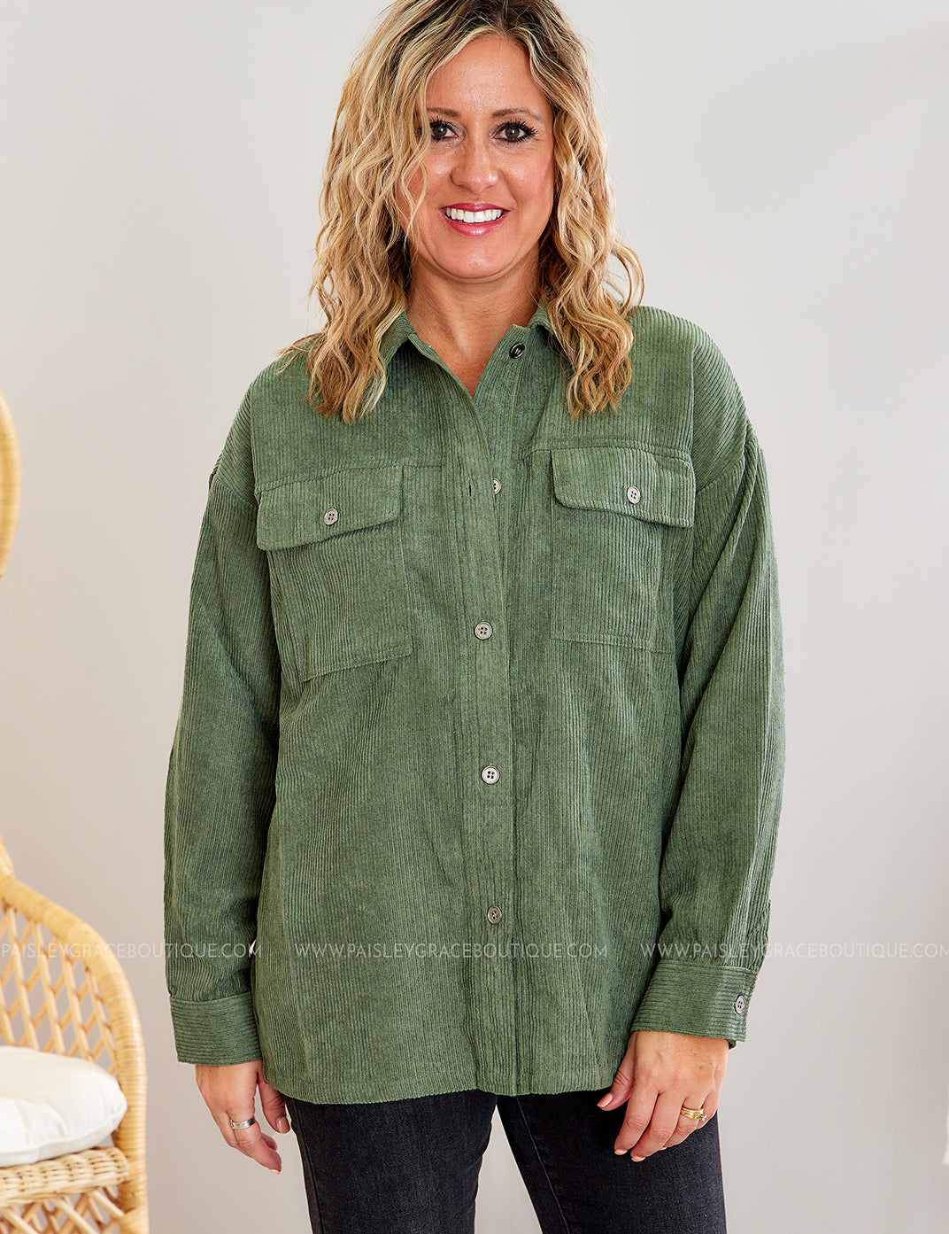 Taylor Shacket - Olive* LAST ONES FINAL SALE *