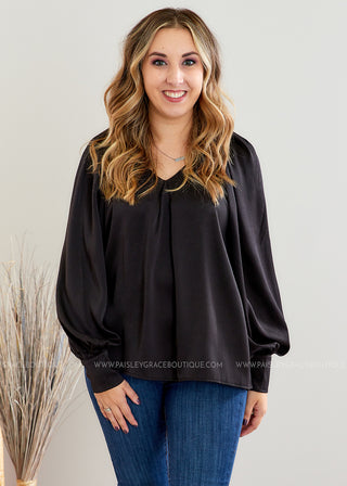 Swoon Lagoon Top - Black  - FINAL SALE