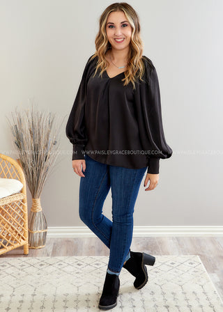 Swoon Lagoon Top - Black  - FINAL SALE