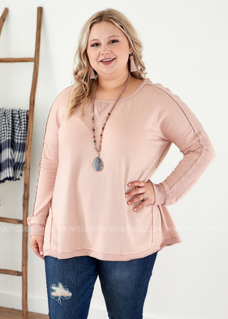 Calm & Collected Top- BLUSH - FINAL SALE