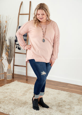 Calm & Collected Top- BLUSH - FINAL SALE