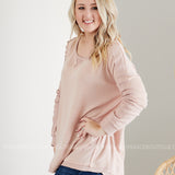 Calm & Collected Top- BLUSH - LAST ONES FINAL SALE