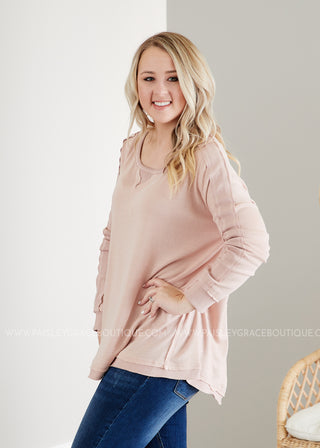 Calm & Collected Top- BLUSH - FINAL SALE