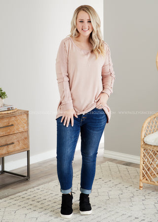 Calm & Collected Top- BLUSH - FINAL SALE