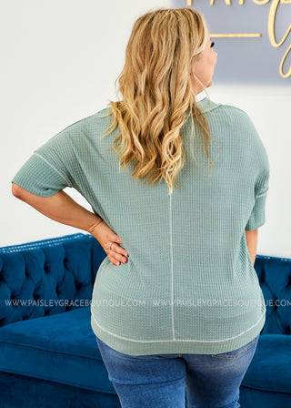 Waffle Knit Top - 2 Colors - FINAL SALE