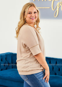 Waffle Knit Top - 2 Colors - FINAL SALE CLEARANCE